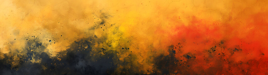 Abstract Painting Featuring Yellow and Red Colors