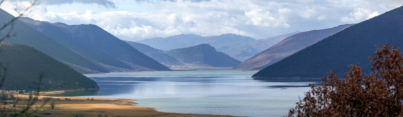 Small Prespa Lake, panoramic view of this amazing lake in nothern Greece, a very important wetland...