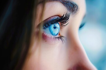Fototapeta premium Close up portrait of a thoughtful beautiful woman.