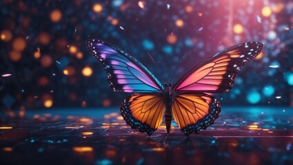 Beautiful butterfly on colorful bokeh background,butterfly background