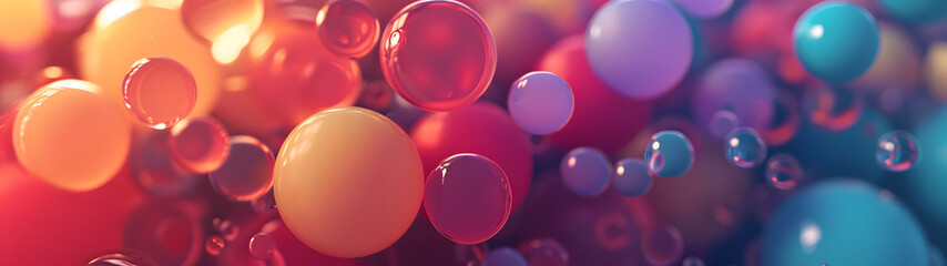 Vibrant Balloons Float in the Air, Creating a Colorful Spectacle - obrazy, fototapety, plakaty