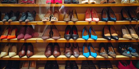 Boutique showcases a diverse fashion footwear collection, blending elegance and style for a luxurious shopping experience.