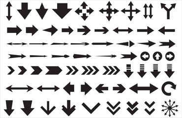 Arrows set. Arrow icon collection. Set different arrows or web design. Arrow flat style isolated on white background - stock vector.