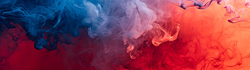 Vibrant Colored Smokes Float in the Air, Creating a Mesmerizing Display of Colors - obrazy, fototapety, plakaty