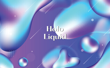 Liquid Holographic abstract background with glowing lights