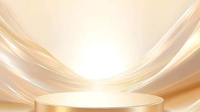 golden podium standing isolated on a gold screen