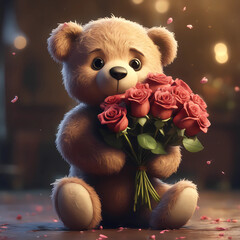 mother’s day gift, illustration of valentine’s day, adorable teddy bear for valentine’s day, valentine’s day love gift, stuffed toy gift