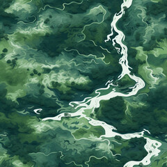 texture map of river and lakes and forests and meadows, with lakes and rivers as black and forests as green and grassland as white