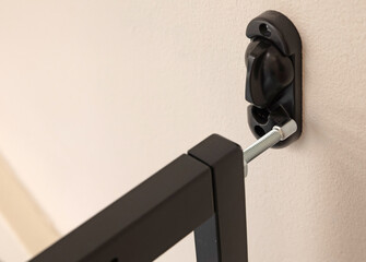 Baby gate safety door, black fence for safety children on stairs