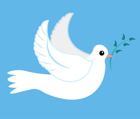 Vector international peace day illustration with white dove