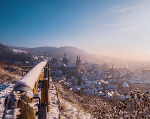 panorama of a Hessen winter town