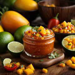 Mango Habanero Salsa with Lime - A Spicy Tropical Burst