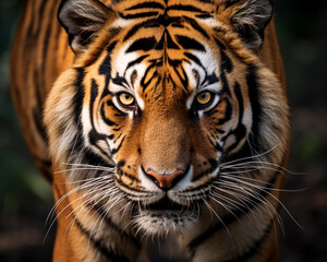 Fototapeta na wymiar Close up portrait of a tiger in the natural habitat