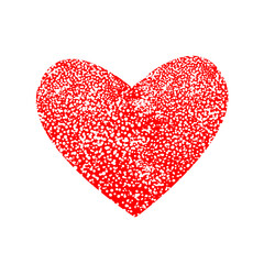 Heart red texture. hand drawing. Not AI. Vector illustration