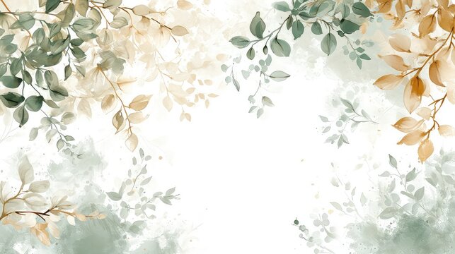 Watercolor images of flowers and leaves can be used as backgrounds for cards, wedding invitations and birthdays.