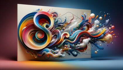 An image showcasing the concept of Elasto in art, with dynamic, fluid forms stretching and moving across the canvas