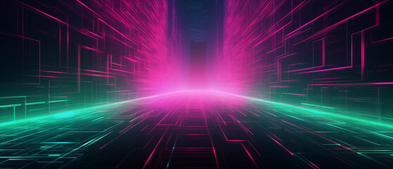 Neon gradient texture with fluorescent pink and green, cyberpunk style