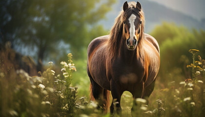 Portrait of a horse in his natural habitat