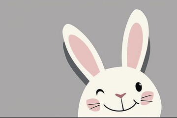 Obraz premium Healthy cute Easter bunny. animal symbol of the Easter holiday.