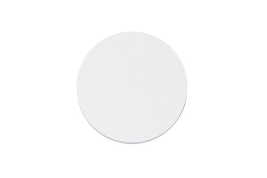 Stack of white round stickers badge