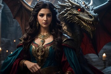 A girl with a little dragon, Queen in the fantasy world