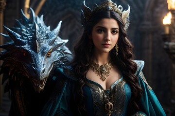 A girl with a little dragon, Queen in the fantasy world