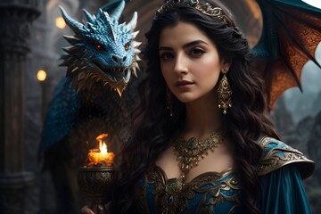 A girl with a little dragon, Queen in the fantasy world