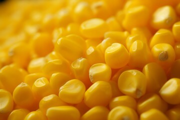 Corn kernels closeup highlighting the texture