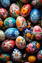 Fototapeta na wymiar Background from hand painted Easter eggs