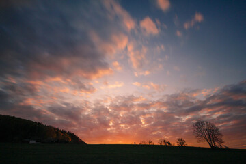 sunset over the field