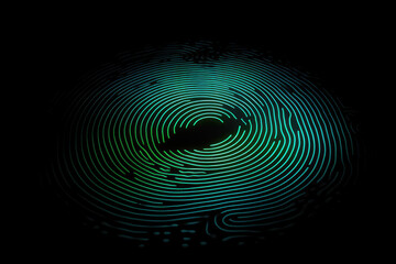 Neon fingerprint, personal identification system scanner