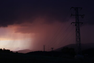 power line at sunset