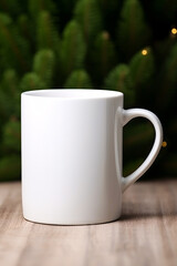 Obraz premium christmas tree with blank white mug