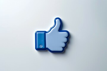 Blue thumbs up sign
