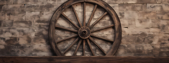 Obraz premium Backspin Legacy: The Wheel's Rustic Tale