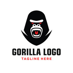 Gorilla Head Logo Design. Simple and Modern. Vector illustration