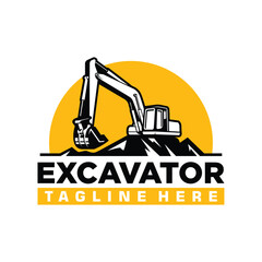 Excavator Logo Design. Simple and Modern. Vector illustration