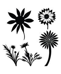 Beautiful flower silhouette vector illustration 