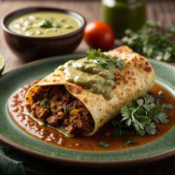 Chiles Rellenos Burritos - Spicy Stuffed Delight with Zesty Green Chili Sauce