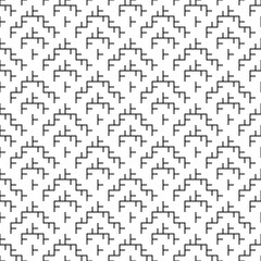 Seamless pattern. Figures ornament. Folk wallpaper. Curves backdrop. Embroidery background. Tribal motif. Ethnic mosaic. Digital paper, textile print, web design, abstract illustration. Vector art.