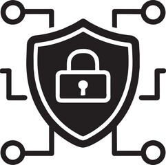 design an icon representing a shield to symbolize the protection of digital assets from cyber threat, icon