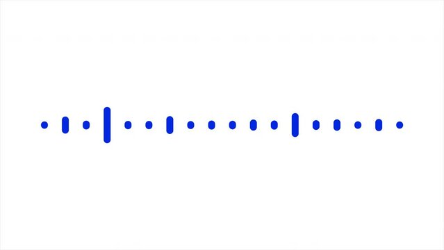 Simple minimalistic equalizer, blue lines on white background. Digital sound vibrations of talking. Element of recorder dashboard