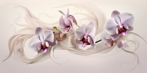 Orchid soft lines, simple graphics, simple details, minimalist 2D carpet texture