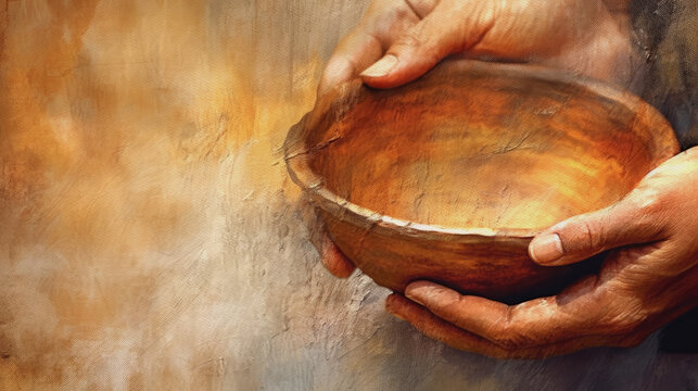 Empty Bowl, Poverty and Hunger Concept, generative ai