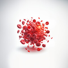 Globules rouges humains, illustration antigènes du groupe sanguin sur la membrane, érythrocytaire, anémie ferriprive, globules rouges hypochromes, concentration d’hémoglobine - science