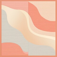 Peach soft lines, simple graphics, simple details, minimalist 2D carpet texture