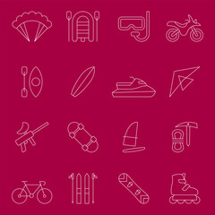 Set of extreme sports icons. Vector illustration
