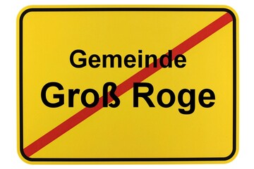 Illustration eines Ortsschildes der Gemeinde Groß Roge in Mecklenburg-Vorpommern