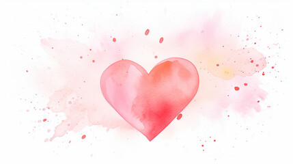 Artistic Red Heart with Watercolor Splashes, Perfect for creative Valentine's Day, AI Generated