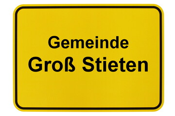 Illustration eines Ortsschildes der Gemeinde Groß Stieten in Mecklenburg-Vorpommern